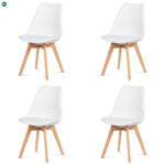 Mobiliamo 4 Db. Monza Mondern Étkezőszék Textílbőr Ülőpárnával Bükkfa Lábbal