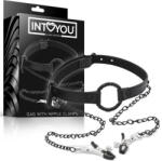  INTOYOU - szájpecek bimbócsipesszel (fekete) - erotikasziget