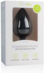 EasyToys Diamond - fehér köves anál plug (nagy) - fekete