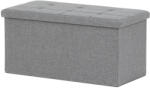 Autronic Taburet cu spațiu de depozitare, gri, 76 x 37 x 37cm, gri