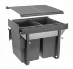 GTV Hulladékgyűjtő szemetes PRACTI ECO 450, 2x20 literes, antracit, előlaprögzítővel (PB-45-MF2X20-60A)