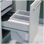 Hailo Hulladékgyűjtő szemetes 450 mm, 2x14 literes, világosszürke, csillapított csukódással (HMK_3610481)