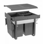 GTV Hulladékgyűjtő szemetes PRACTI ECO 450, 1x20 és 2x10 literes, antracit, előlaprögzítővel (PB-45-450MF202X10-60A)