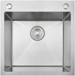 Kevmil MEX 450 x 450 mm inox, extra mély mosogatótálca, szűrőkosaras leeresztővel, ajándék szappanadagolóval (MEX450450)