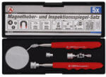 BGS DIY Set dispozitiv magnetic de ridicat şi oglindă de inspecţie | 4 piese (BGS 9197)