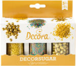 DECORA dekorációs szórógyöngy szett, Arany csillogás, 3 db, 85g (2082106)