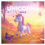Realsystem Falinaptár képes lemeznaptár 300x300mm, Happy Unicorns Realsystem 2026 (6097-HU) - iroda-ellatas