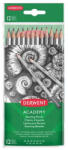 Derwent Grafitceruza szett, hatszögletű, DERWENT "Academy", 12 különböző keménység