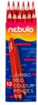 Nebulo Színes ceruza, jumbo háromszög, Nebulo piros - suplix