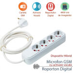 Tehnics Engineering Microfon Hibrid Integrat in Prelungitor (Tripla) cu Microfon Gsm (Activare Vocala) si Reportofon, Alimentare Permanenta, Stocare 2300 de Ore (MSROPTTRIB008)