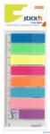 STICK N Jelölőcímke, műanyag, 8x25 lap, 45x12 mm, STICK N, neon színek (21345) - alter