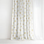 Goldea draperie decorativă luca - fulgi de zăpadă aurii 200x150 cm
