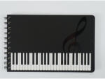 Agifty Creative Art & Music Gifts Fekete színű, zongorabillentyű mintás spirálos hangjegyfüzet (N 1033)