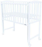 New Baby Patut din lemn certificat FSC cu laterala culisanta 90x40 cm Mateo New Baby White (51057)