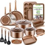 NutriChef Set de Vase NutriChef 20 Piese Antiaderent PFOAPFOS-Free Compatibil Inductie (NCCW20S)