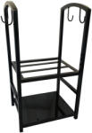 Viva Technix Suport pentru lemne cu 2 polite, VivaTechnix VMD-1027, Metal, Negru, 40 x 30 x 74 cm (VMD-1027)