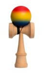 Flippy Kendama X Originala, Profesionala, Flippy, din Lemn, Rubber Grip, 18 cm, Rosu Galben Albastru (teo-161669)