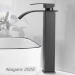 Phoenix Niagara 2025 fekete mosdó csaptelep - magasított