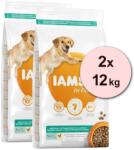 Iams кучешка храна за възрастни с ниско съдържание на мазнини, пиле 2 x 12 кг