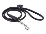 COLLAR Кръгъл кожен повод за кучета - 183см, 6мм - черен