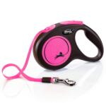 flexi NEON повод M до 25кг, 5м лента - розово