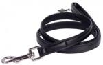 COLLAR Плосък кожен повод 122см, 12мм - черен