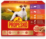 Propesko Dog Консерва говеждо/пуйка/пиле-ягне/заек-морков в сос 12 x 100 г