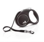 flexi Black Design повод S до 15кг, 5м лента - черно