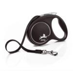 flexi Black Design повод за куче M до 25кг, 5м лента - черен
