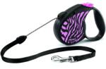 flexi Safari Zebra повод за куче M до 20 кг, 5 м въже - розово