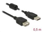 Delock USB 2.0-s bővítőkábel A-típusú csatlakozó > USB 2.0-s, A-típusú csatlakozó 0.5m (84882) (84882) (84882) (84882)