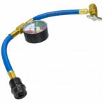  Autóklíma töltő csap, kiszúrós, csővel, órával R134a gáz töltésére (5861)