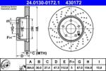 ATE Disc frana perforat Mercedes Clasa S W220 ATE 24.0130-0172.1 (24.0130-0172.1)