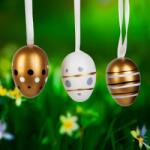  Húsvéti dekoráció - tojás szett - 3 féle - 3 cm - 12 db / csomag CMK-8050 (CMK-8050)