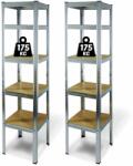 Fémpolc állvány - 5 szintes - fém - max. 175 kg - 180 x 40 x 40 cm - 2 db / csomag 10845 (10845)