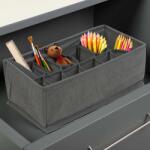 Bewello Szövet tárolódoboz - 32 x 16 x 11 cm - 12 zseb - szürke Bewello BW2079 (BW2079)