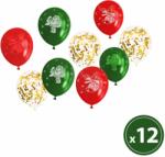 Family Collection Lufi szett - piros, zöld, arany, karácsonyi motívumokkal - 12 db / csomag Family 58754 (58754) - tutiar