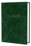  Oklevéltartó, A4, exkluzív, plüss, aranyozva, zöld (ISKE177) - officesprint