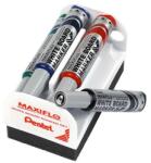 Pentel Táblamarker készlet, 6 mm, kúpos hegy, PENTEL "Maxiflo", 4 különböző szín (PENMWL5M4N) - officesprint