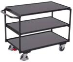 Variofit Polcos kocsi fogantyúval, 250 kg-ig, 3 polcos, 85 x 117, 5 x 72, 5 cm, szürke