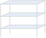 Schulte Design Andras fém polcállvány, alapkivitel, 200 x 200 x 60 cm, 1 200 kg, 3 polccal, horganyzott