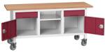 bott Mobil műhelyasztal Bott Verso Storage, 175 x 60 x 83 cm, multiplex, 2 fiók, 1 polc, 2 szekrény, szürke-piros