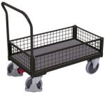 Cordes Platform kocsi fogantyúval és alacsony hálós oldalakkal, 500 kg-ig, 101, 5 x 112, 5 x 70 cm, szürke
