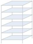 Schulte Design Taranis fém polcállvány, alapkivitel, 250 x 130 x 80 cm, 1 320 kg, 6 polccal, ezüst