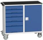 bott Karbantartó fiókos kocsi Bott Verso, 96, 5 x 105 x 55 cm, 6 fiókos, szekrény, matrac, szürke-kék