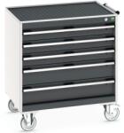 bott Cubio mobil fiókos szekrény, 88, 5 x 80 x 65 cm, 5 fiókos, matt, szürke-antracit