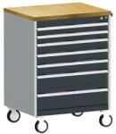 bott Cubio mobil fiókos szekrény, 109 x 80 x 65 cm, 7 fiókos, multiplex, szürke-antracit