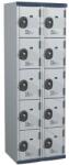 Acial hegesztett öltözőszekrény, 2 oszlopban 10 rekesszel, 300 mm, hengerzárral, szürke/szürke