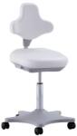 Bimossa Munkaszék Bimos Labster 9103 kerekekkel, lábtartó nélkül, bőr, fehér/szürke