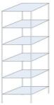 Schulte Design Taranis fém polcállvány, alapkivitel, 250 x 75 x 60 cm, 1 320 kg, 6 polccal, ezüst